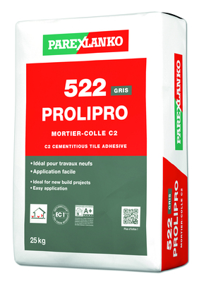 Mortier colle sol/mur intérieur 522 prolidal super gris - sac de 25 kg - PAREXLANKO