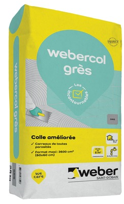 Mortier colle weber.col grès gris - sac de 25 kg - WEBER