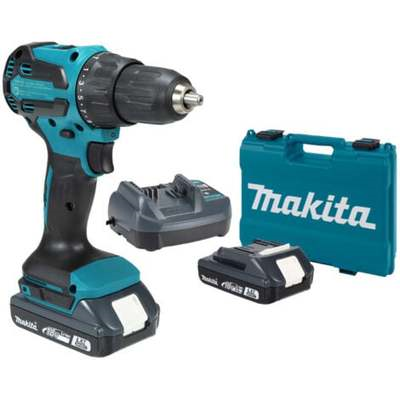 Perceuse-visseuse à percussion 18V Li-Ion 2Ah – Kit complet 2 batteries + chargeur – MAKITA