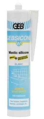 Mastic silicone neutre gebsicone W2 blanc - 310 ml - GEB S.A - Plomberie /  canalisations - Union Matériaux