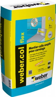 Mortier colle pour carrelage grand format weber.col flex gris - sac de 25 kg - WEBER