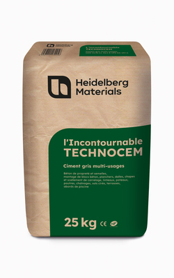 Ciment Technocem 32,5 R CEM II/ B-LL CE - sac de 35 kg - HEIDELBERG MATERIALS